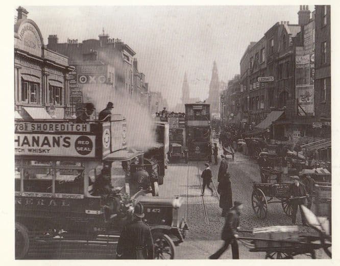 Aldgate Station WW1 Tram 78 Shoreditch Open Top London Transport Museum Postcard