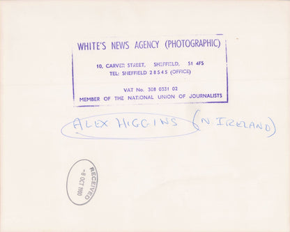 Alex Higgins 1980 Giant 10x8 Original Snooker Sheffield Crucible Press Photo