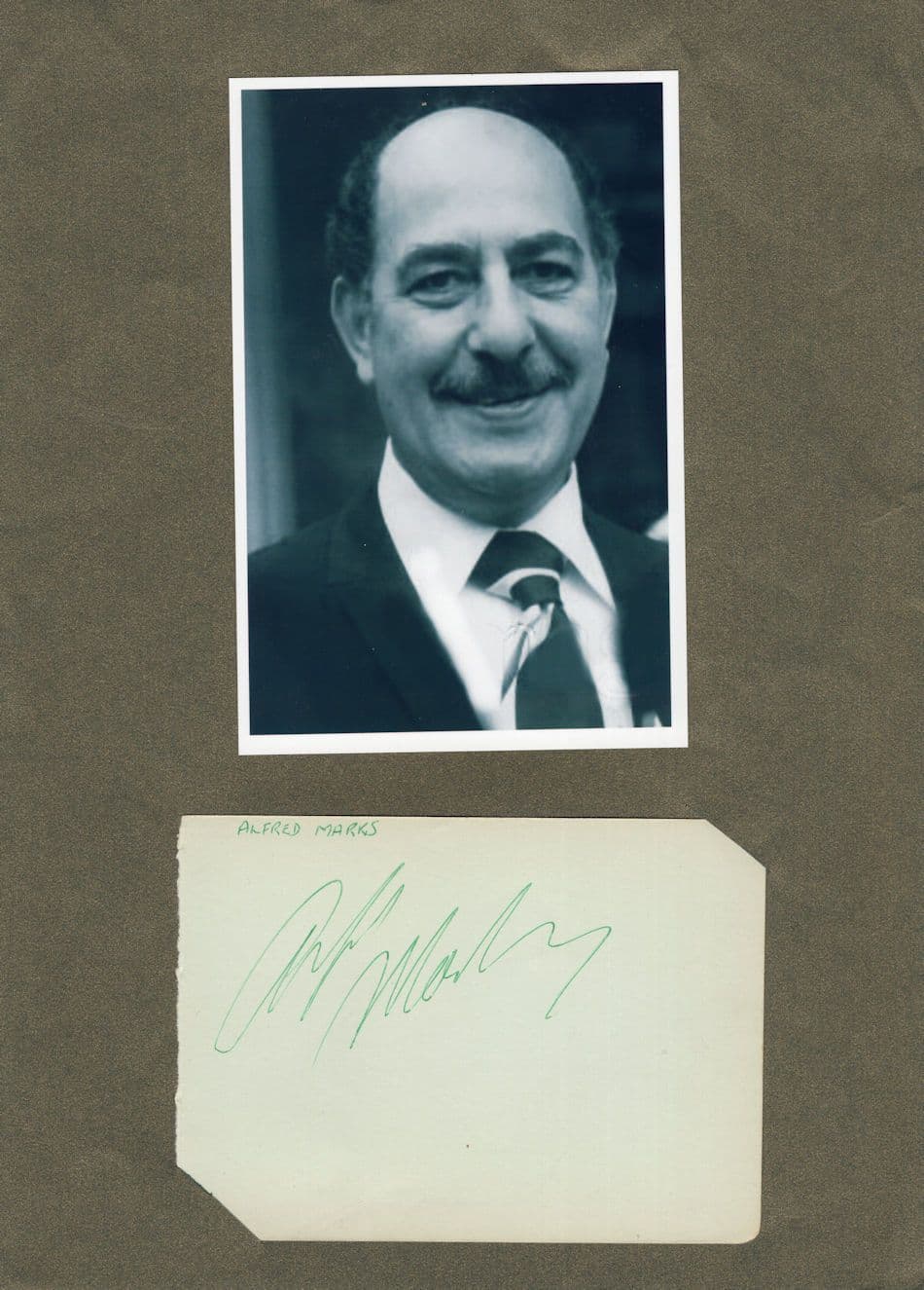 Alfred Marks Stunning Mounted Hand Signed Autograph Display