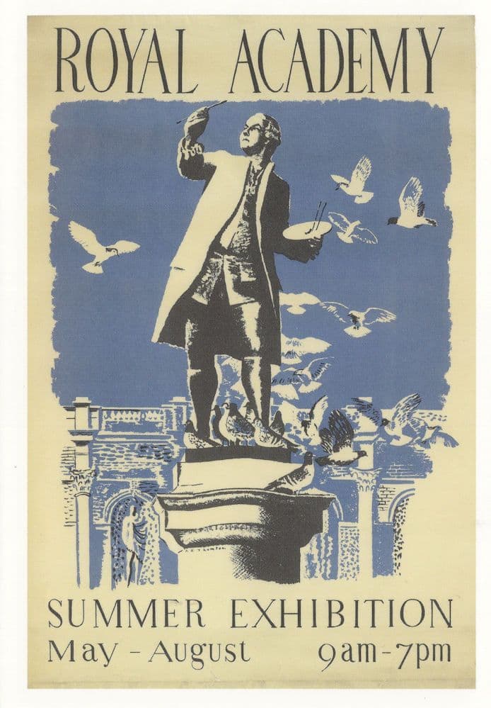 Alfred Thomson London Statue WW2 1940 Painting Exhibition Postcard