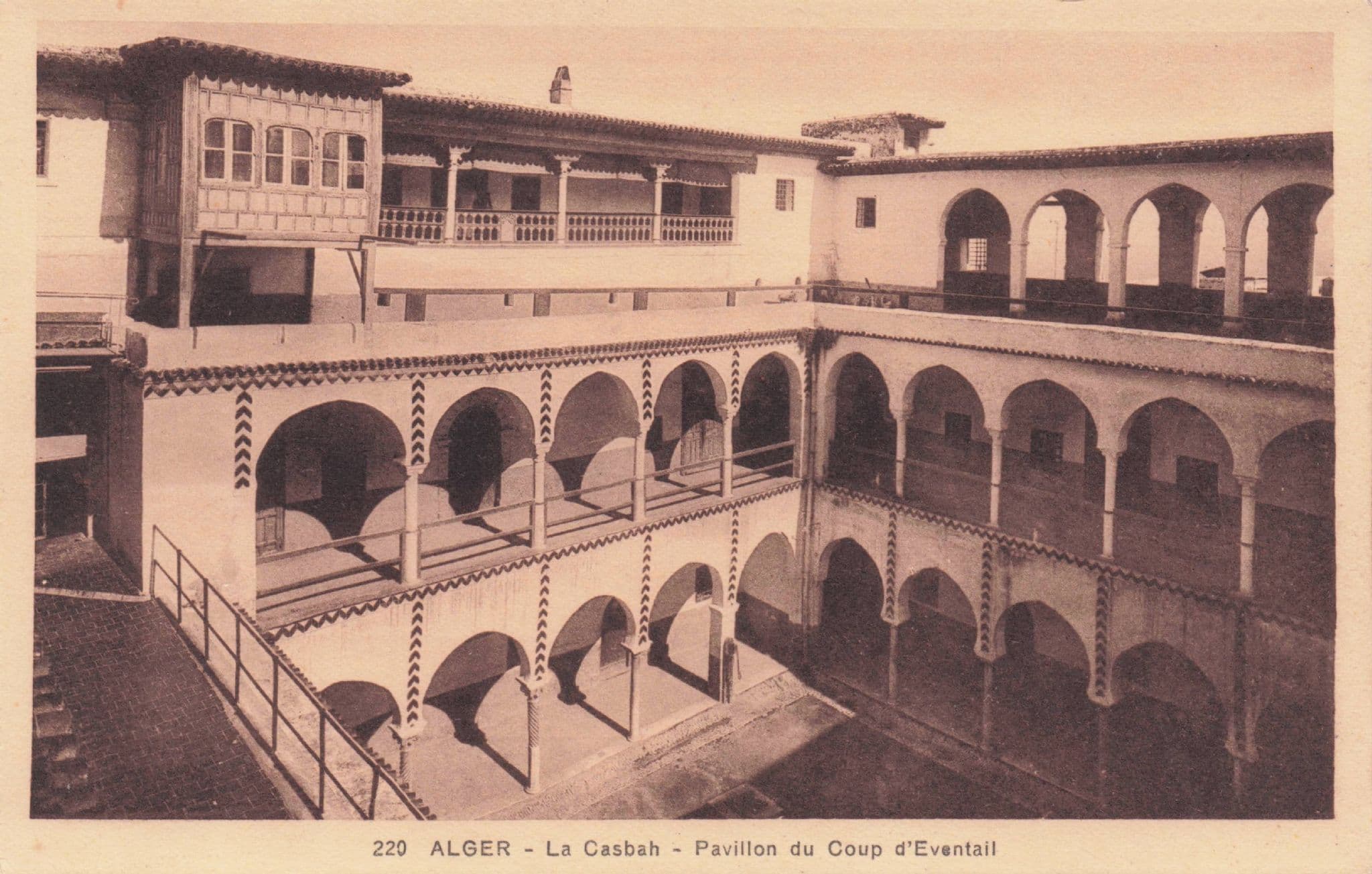 Alger Le Casbah Pavillion Du Coup D'Eventail Algeria Old Postcard