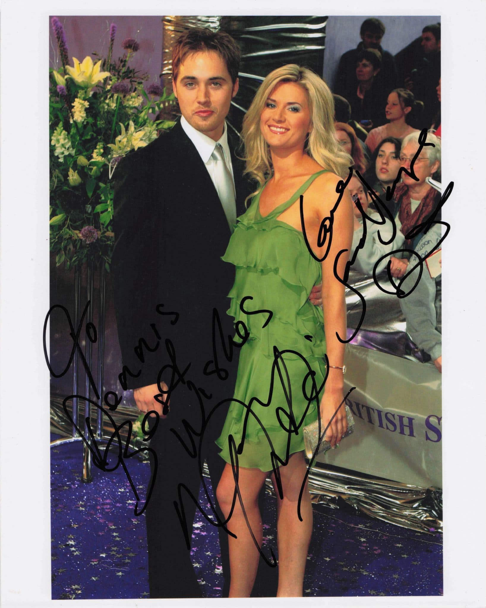 Ali Bastian & Kevin Sacre Hollyoaks DOUBLE 10x8 Hand Signed Photo