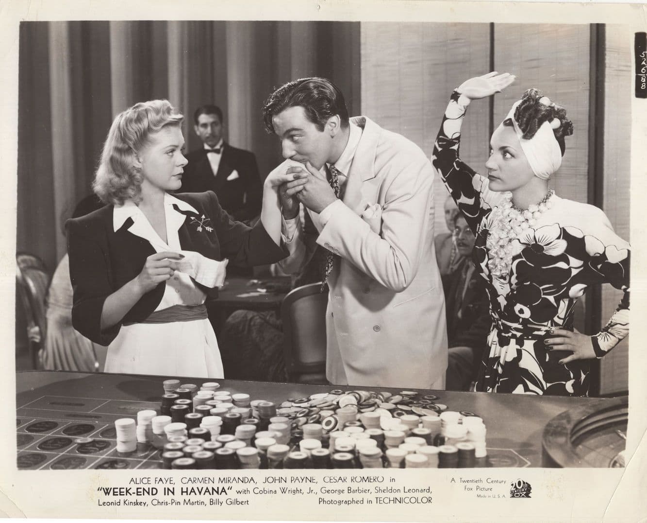 Alice Faye Weekend In Havana Casino Roulette 2x Press Old Photo s