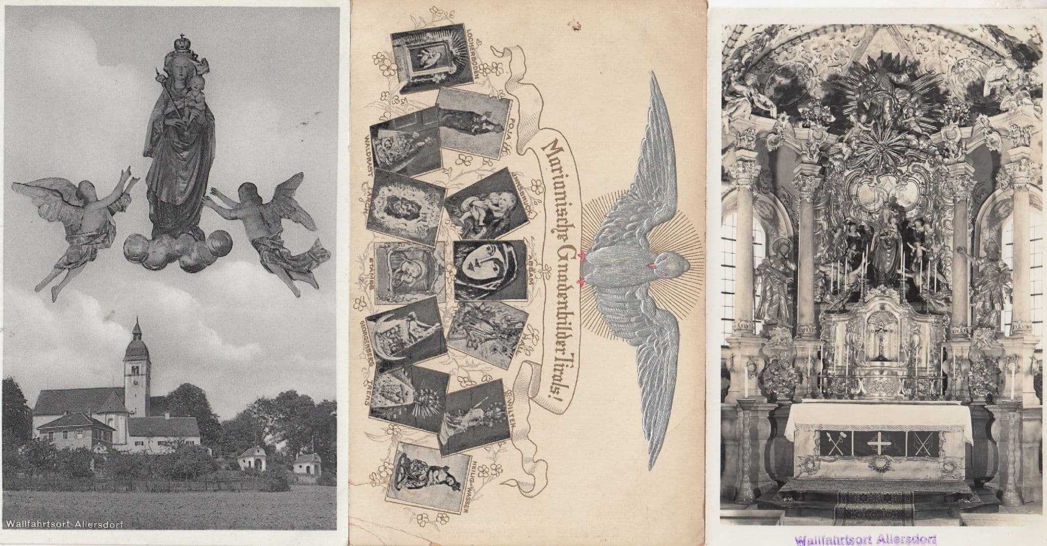 Allersdort Marianische Gnadenbilder Tirols Antique German Religious Post