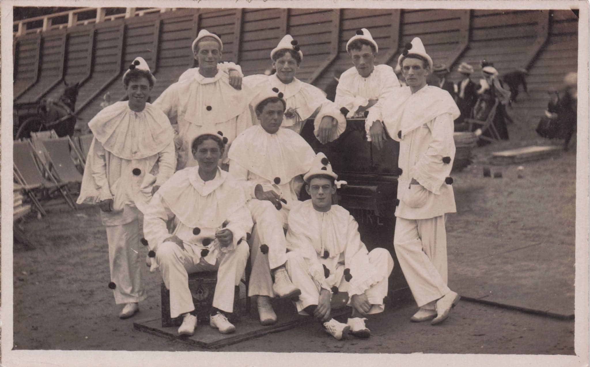 Ally Benson Historic Derby Pierrot Clown Entertainers Real Photo Posatcard