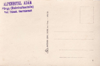 Alpenhotel Adam Purog Austria Real Photo Postcard