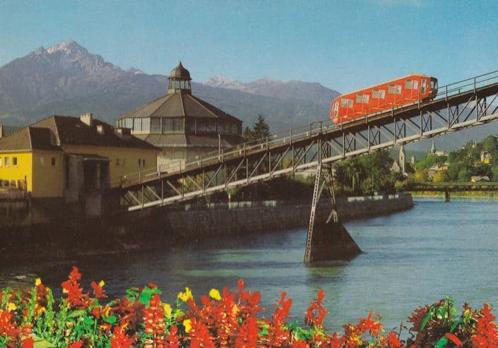Alpenstadt Innsbruck Hungerburgbahn Talstation Austria Train Postcard