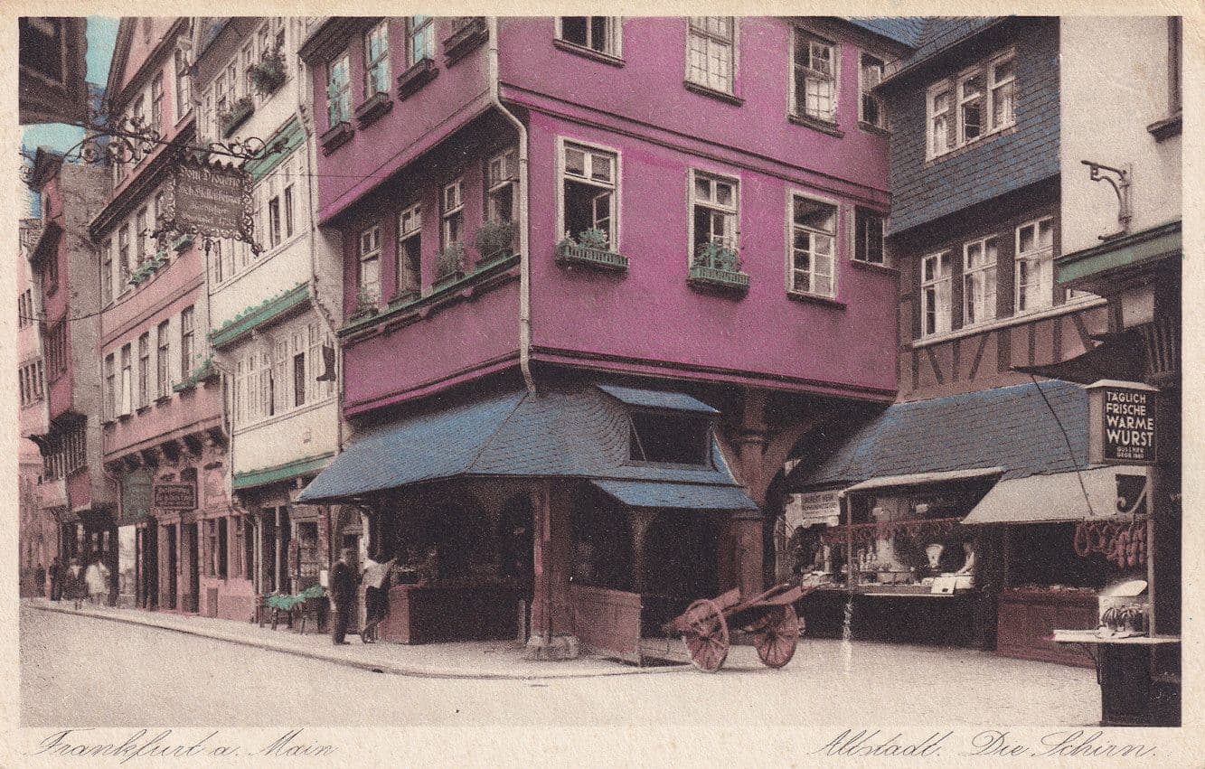 Alstadt Frankfurt Sausage Sausages Shop Butchers Antique German Postcard