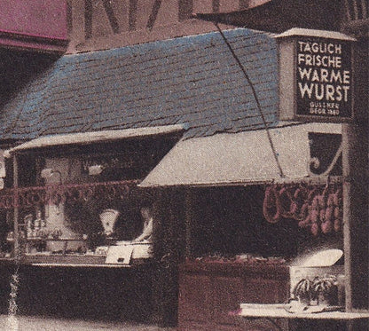 Alstadt Frankfurt Sausage Sausages Shop Butchers Antique German Postcard