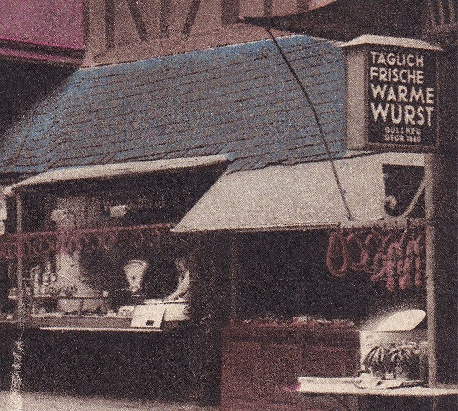 Alstadt Frankfurt Sausage Sausages Shop Butchers Antique German Postcard