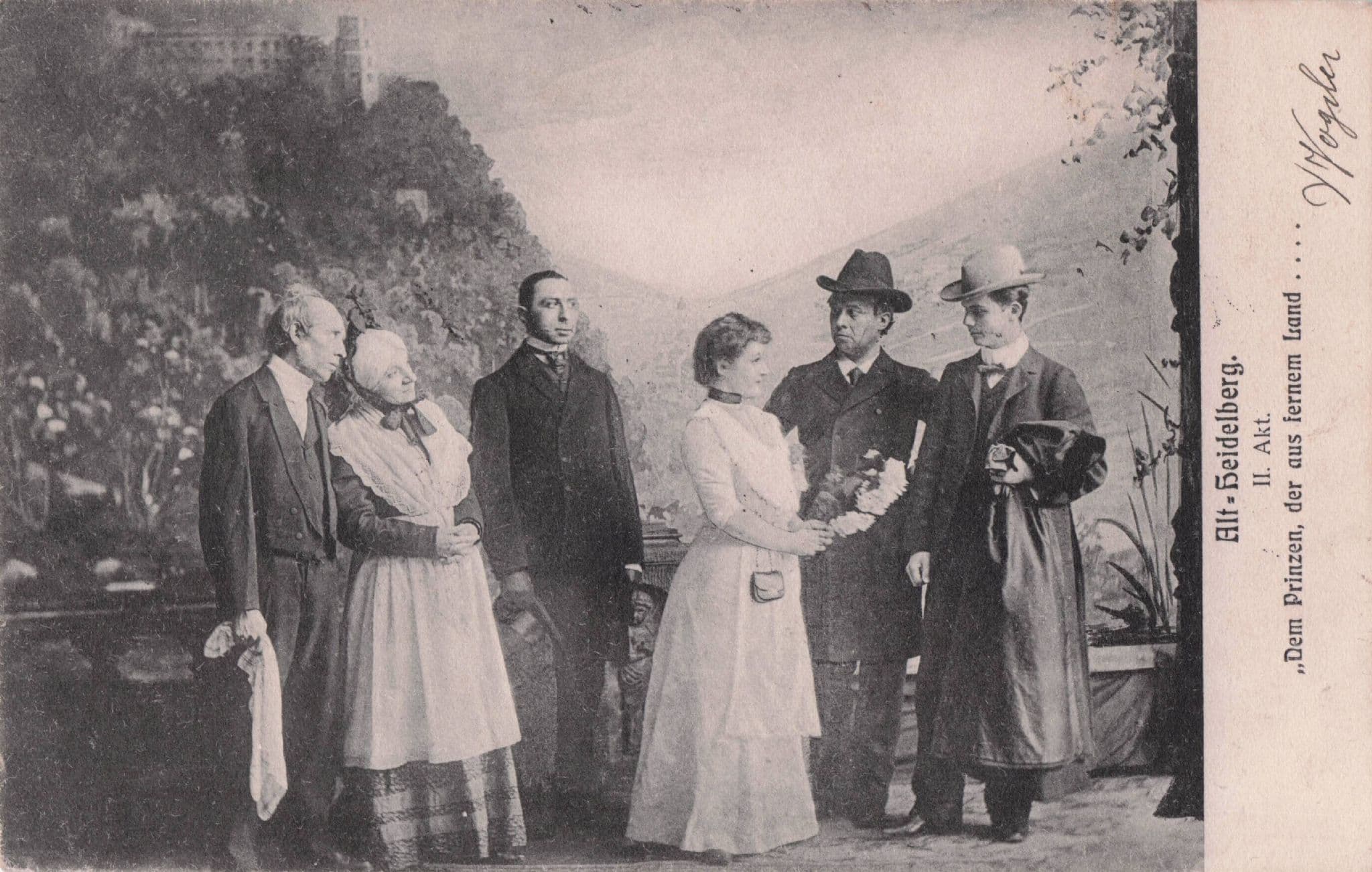 Alt Heidelberg Fashion Dem Prinzen Antique German Postcard