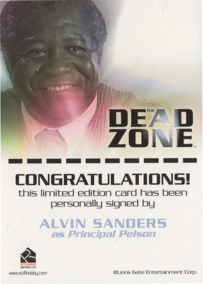 Alvin Sanders The Dead Zone Autograph Signed Photo Card
