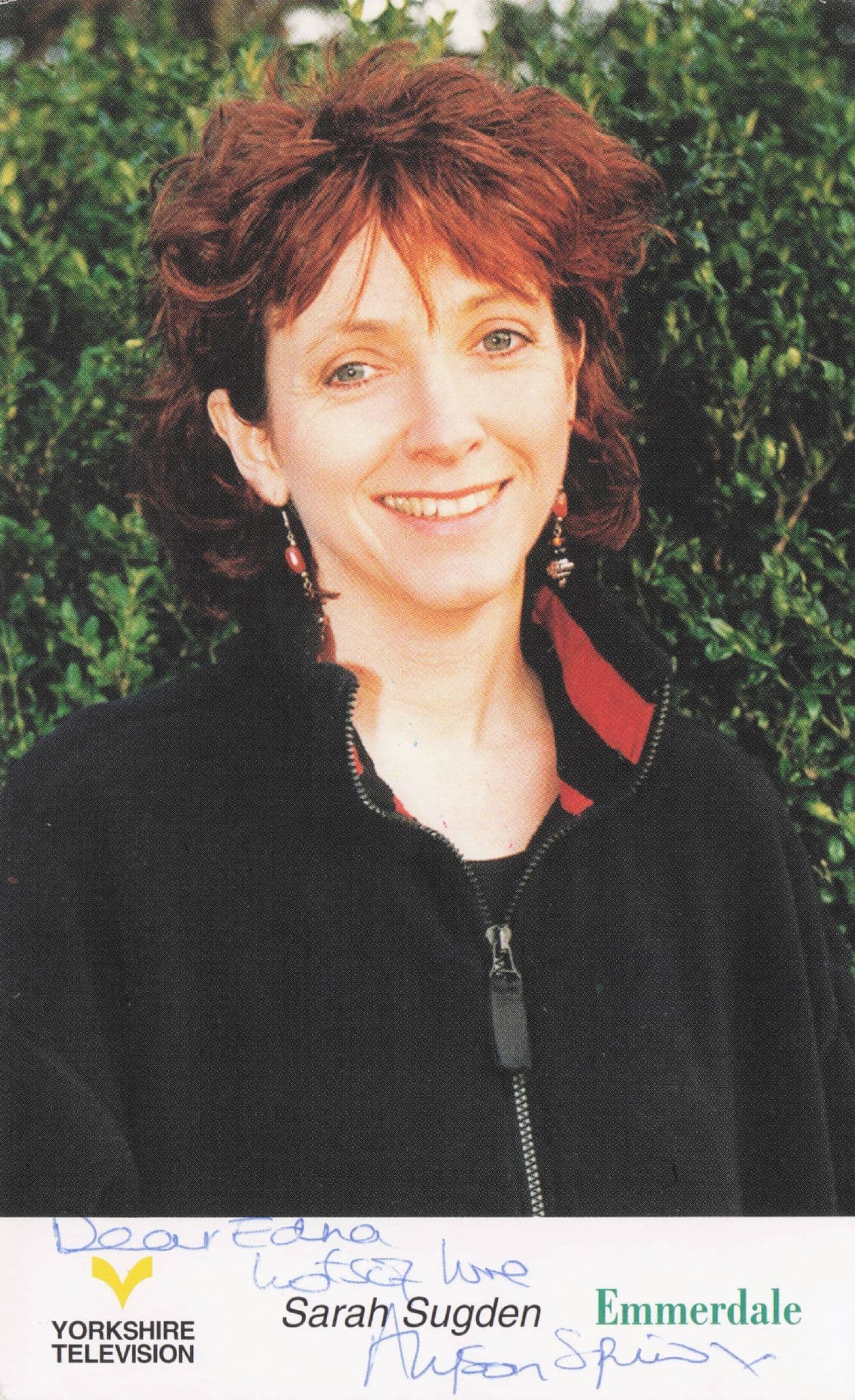 Alyson Spiro as Sarah Sugden Emmerdale Hand Signed Cast Card Photo