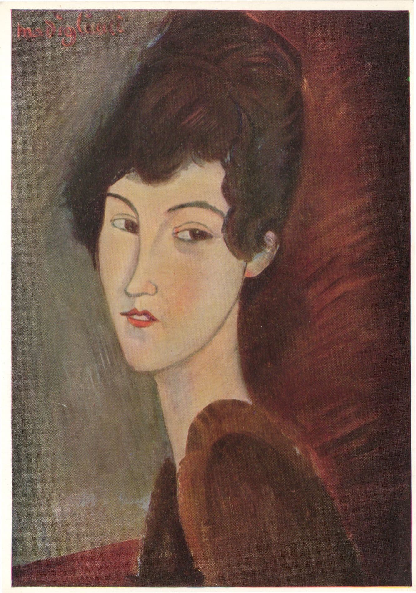 Amadeo Modigliani Elvira Portrait Italian Painting Postcard