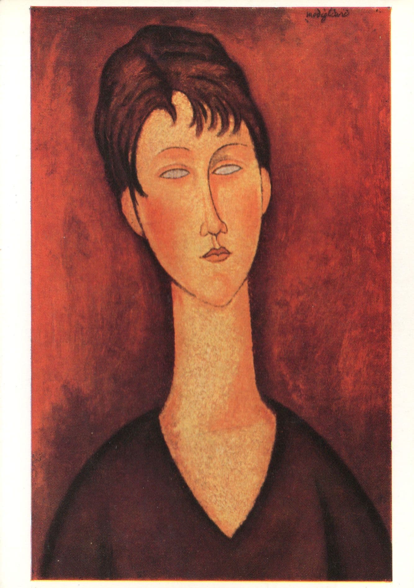 Amadeo Modigliani Portrait Of Madame Hebuterne Painting Postcard