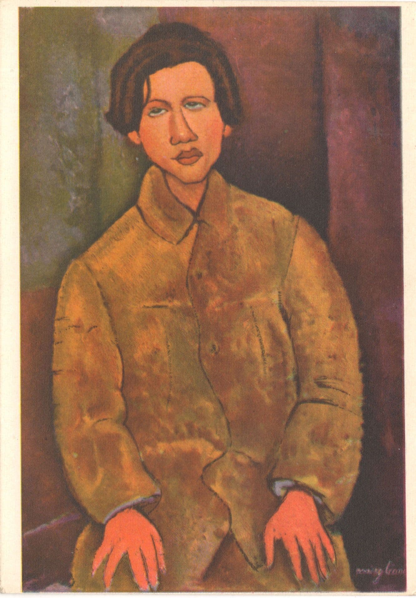 Amadeo Modigliani Portrait Of Soutine Italian Painting Postcard