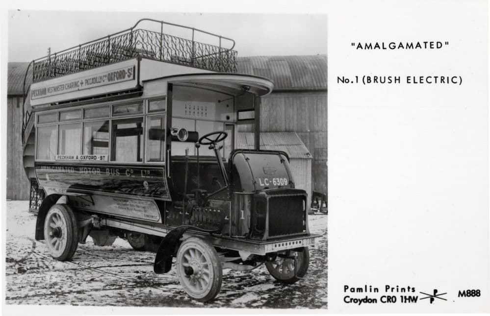 Amalgamated Brush Electric London Bus Tram Real Photo Postcard
