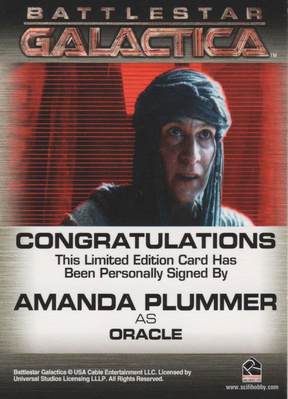 Amanda Plummer as Oracle Battlestar Galactica Hand Signed Photo Card