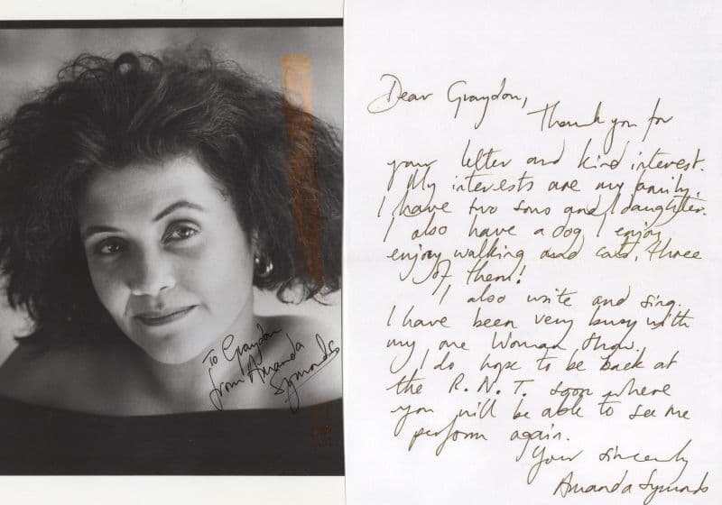 Amanda Symonds The Comic Strip Slags Scrubbers Hand Signed Photo & Letter