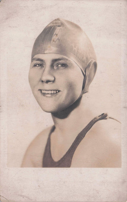 Amelia Gade Corson Antique Swimming Hat Advertising Card