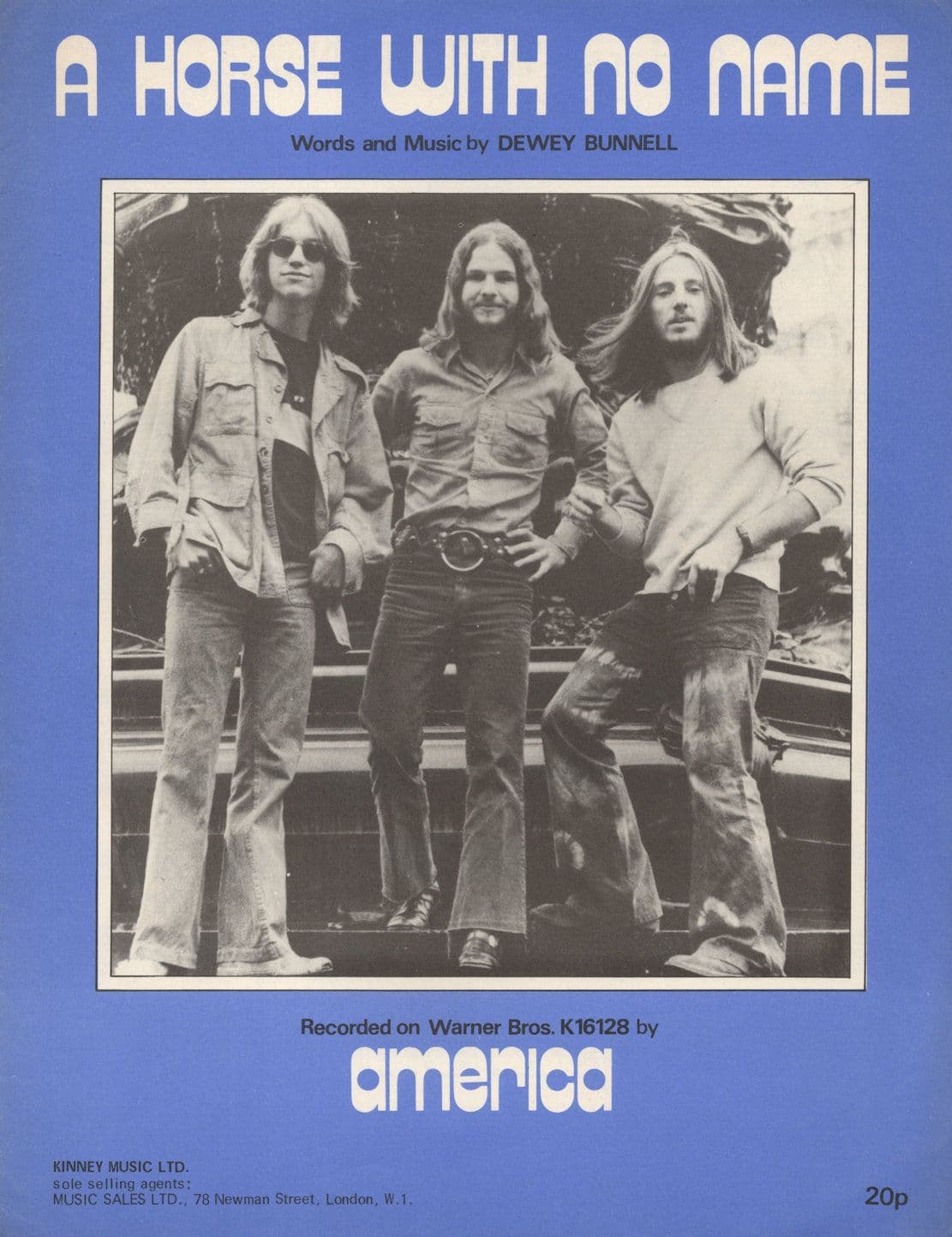 America A Horse With No Name Rare UK 1972 Sheet Music