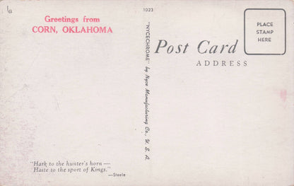American Female Animal Hunter Corn Oklahoma USA Old Postcard