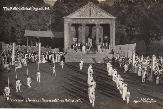 American Representatives Procession 1909 Bath Pageant Old RPC Postcard
