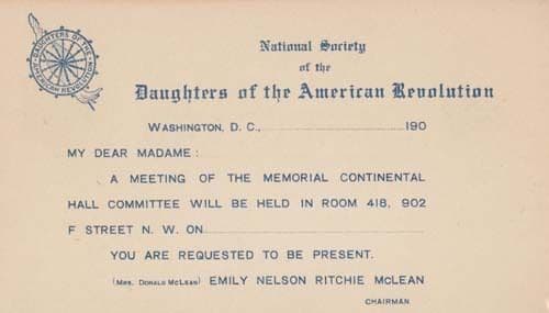 American Revolution Military National War Society Private Invitation Postcard