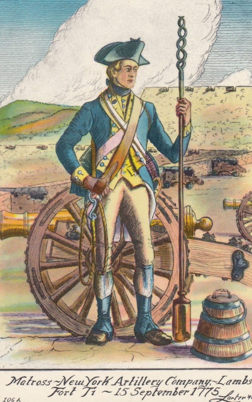 American Revolutionary War New York Artillery Company Uniform Postcard