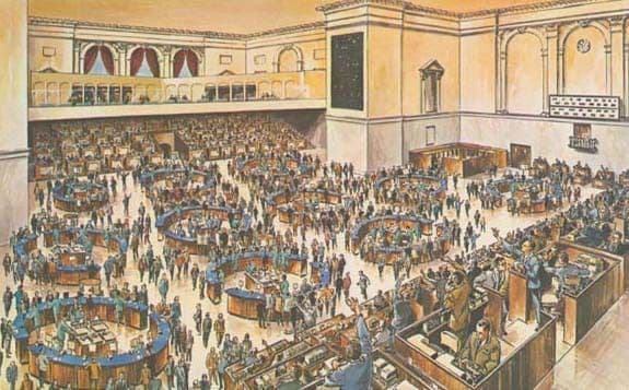 American Stock Exchange Trading Floor Artists Visitor USA Souvenir Rare Postcard