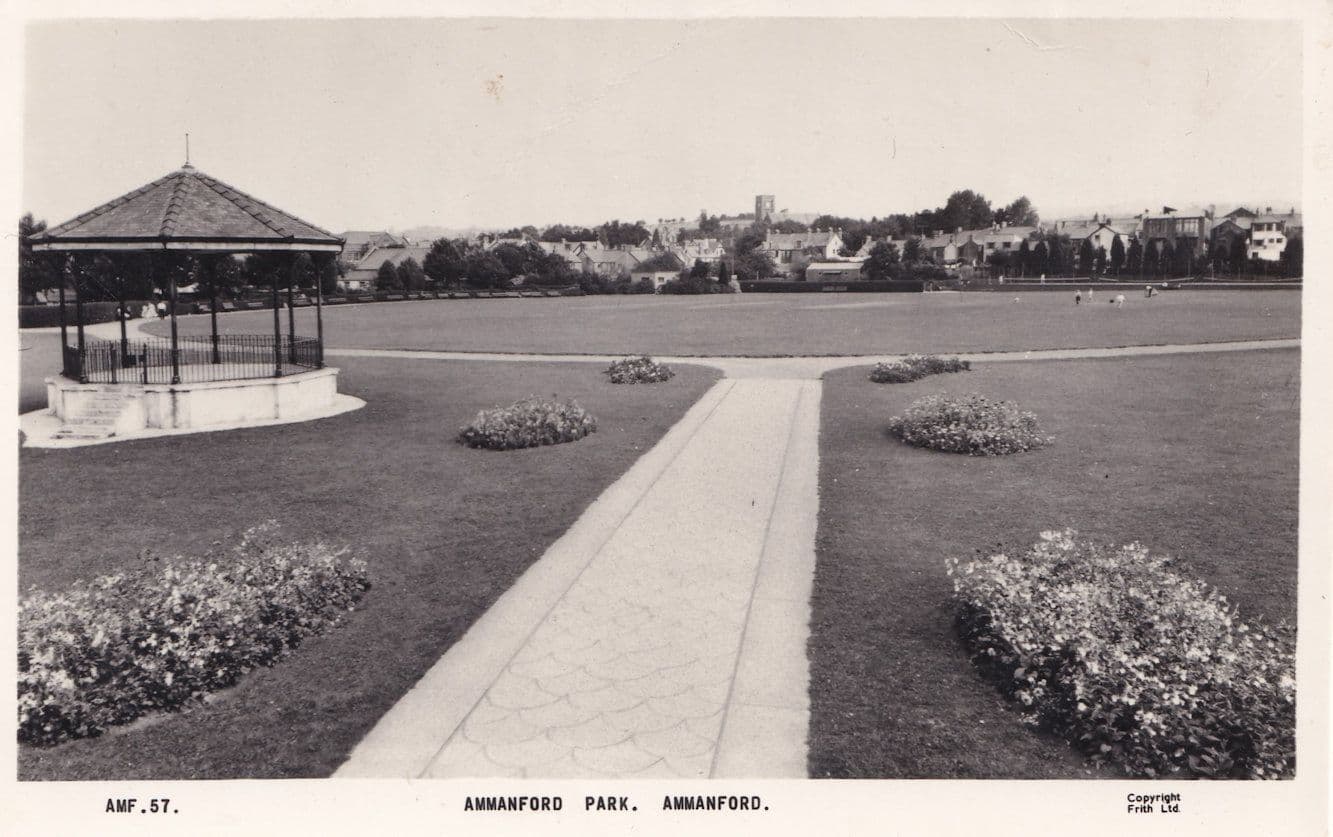 Ammanford Park & Bandstand Wales Real Photo Old Postcard