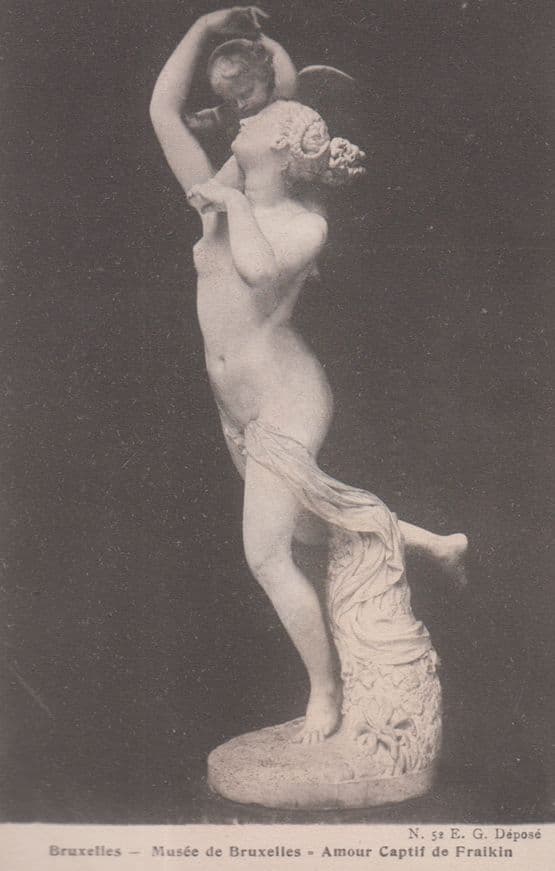 Amour Captif De Fraikin Bruxelles Museum Sculptor Statue Antique Postcard