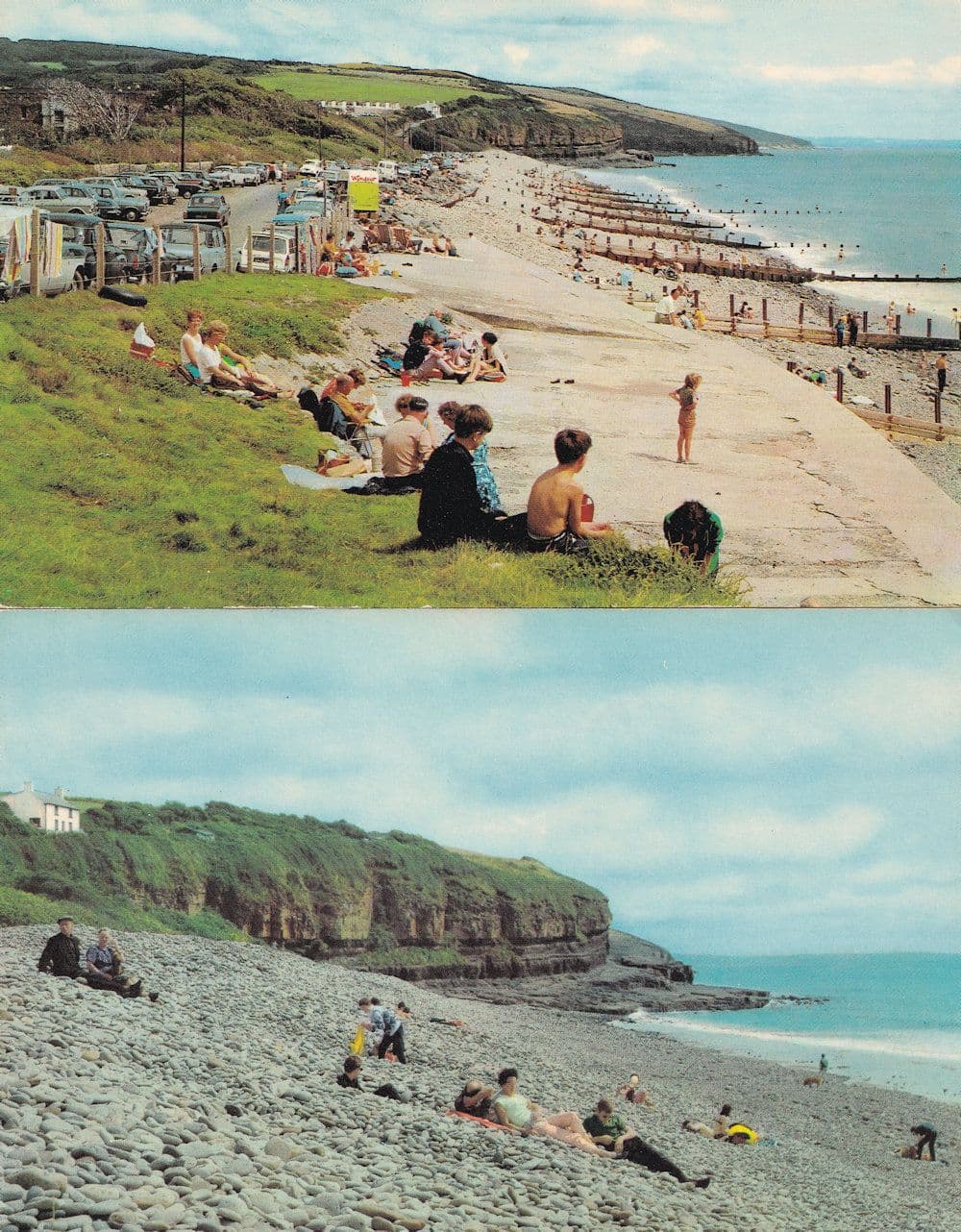 Amroth Beach & Cliffs 2x Scottish 1970s Postcard s