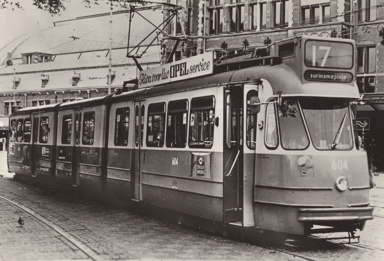 Amsterdam Holland Large Old Tram 1950s 1960s Tramcar Photo