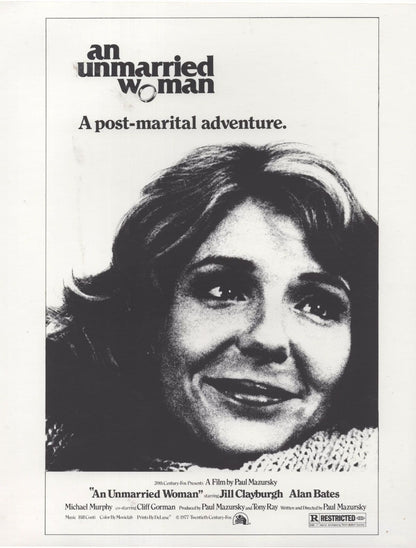 An Unmarried Woman Jilll Calyburgh Alan Bates 2x Monochrome 10x8 Film Photo s