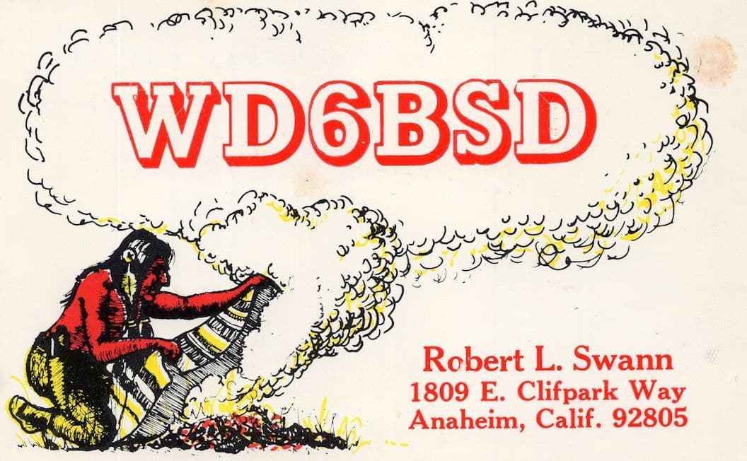 Anaheim California Red Indian Unlicensed QSL Amateur Postcard Radio Card
