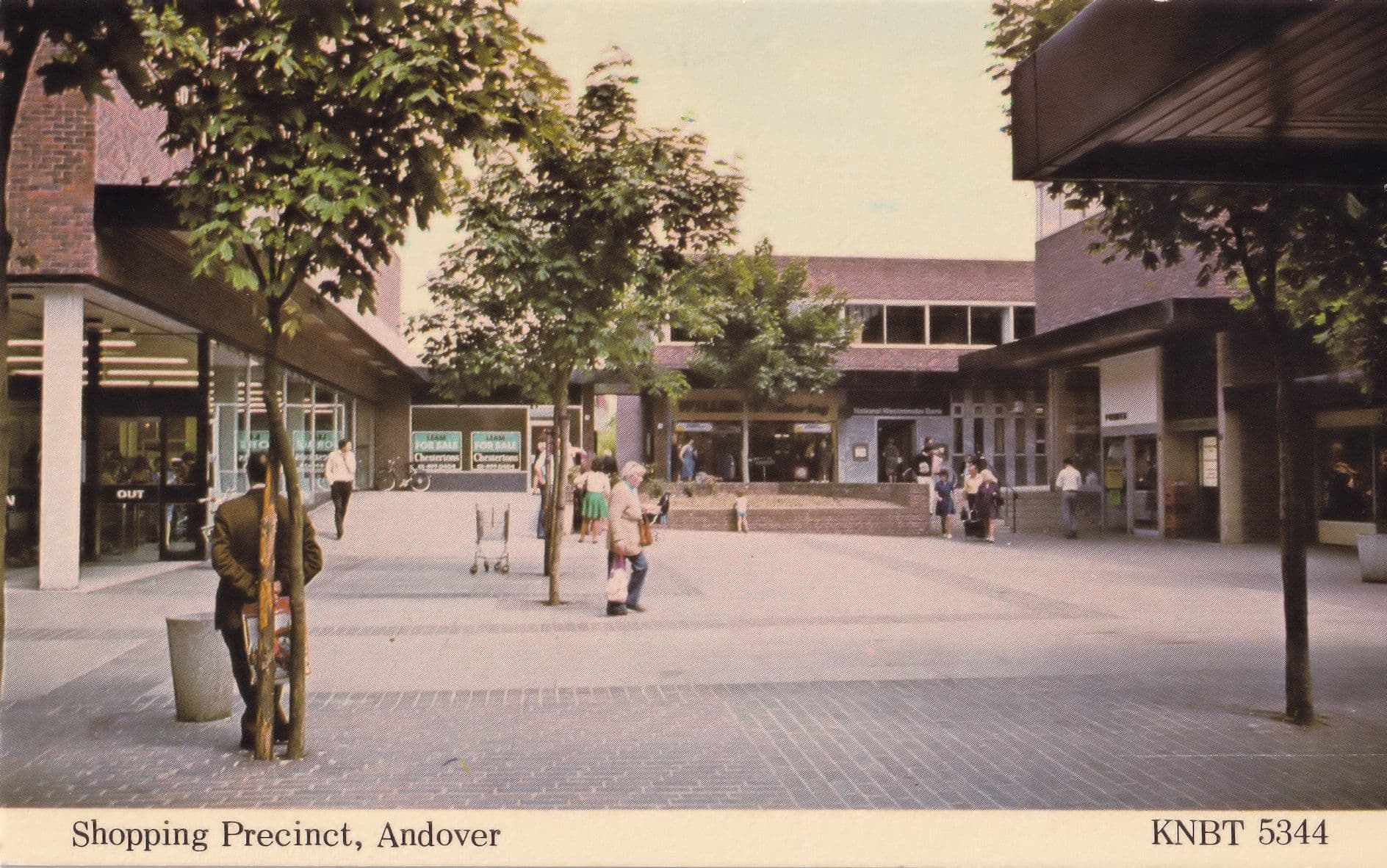 Andover Shopping Precinct Supermarket Hampshire 1970s Postcard