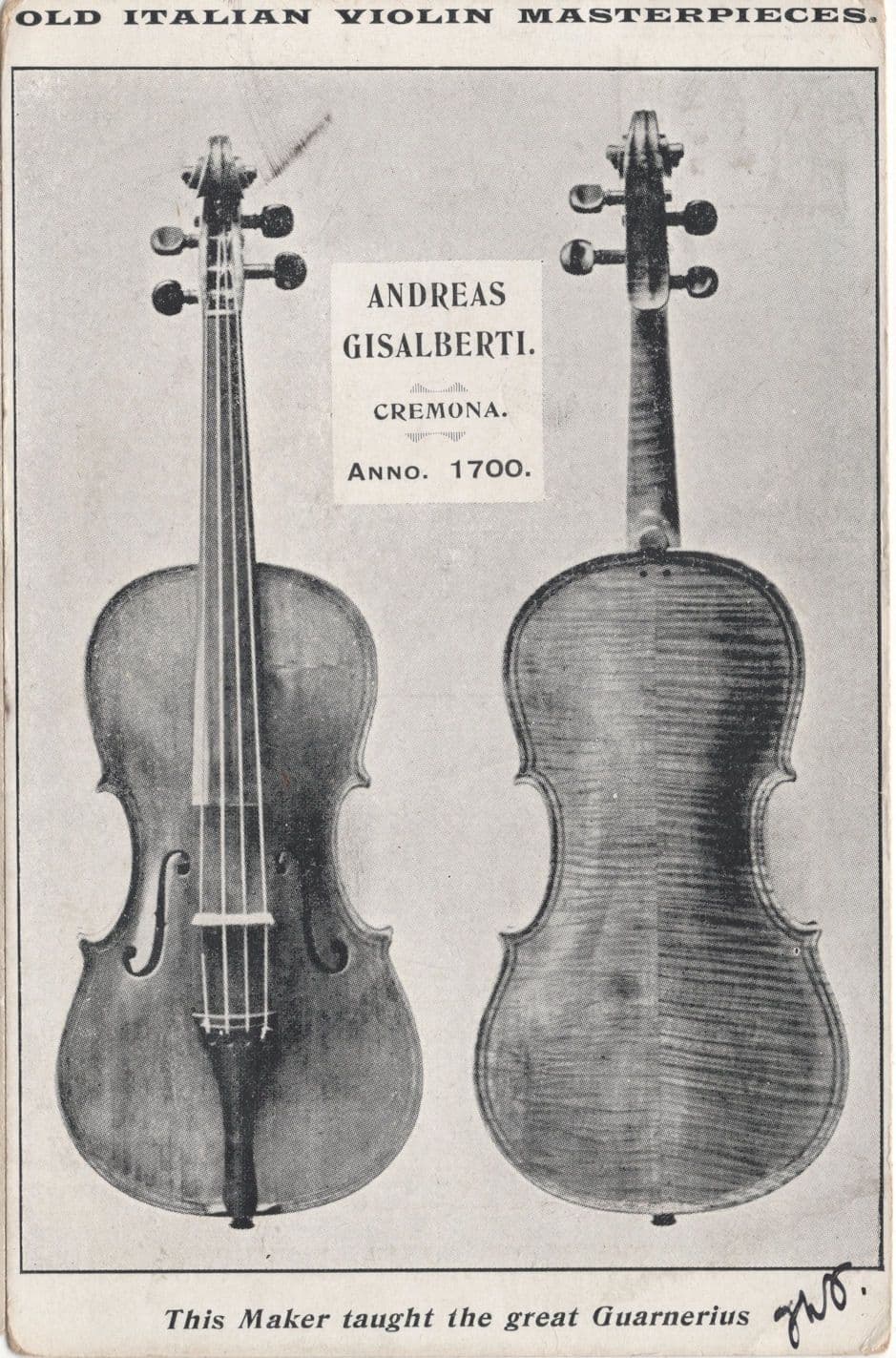 Andrea Gisalberti Italian Violin Maker  Antique Postcard