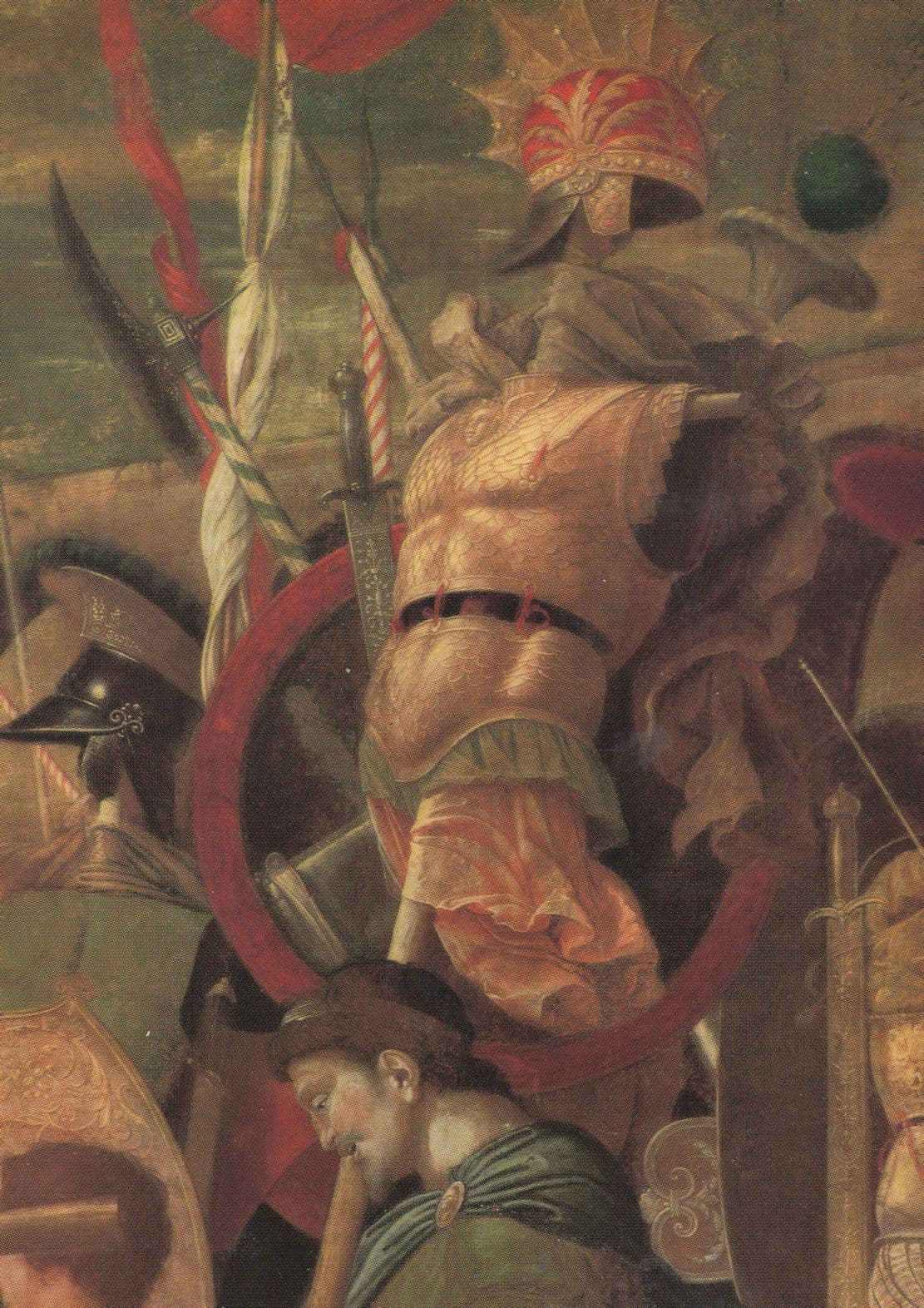 Andrea Mentegne Triumph Of Caesar Roman Painting Postcard