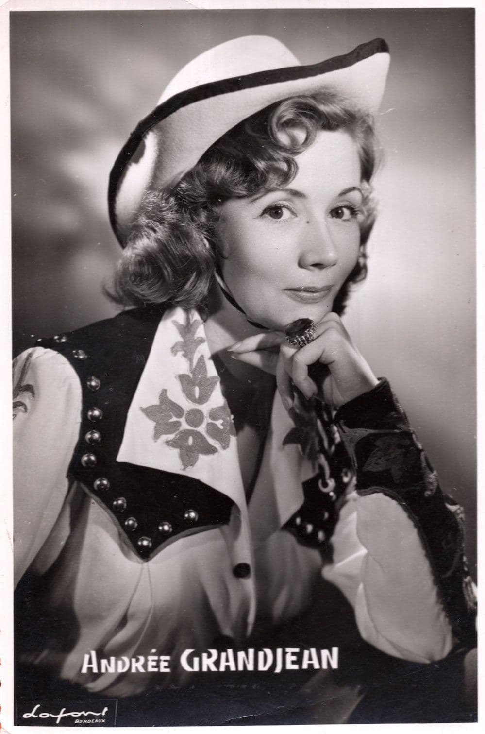 Andree Grandjean Country & Western Singer Old Hand Signed Photo
