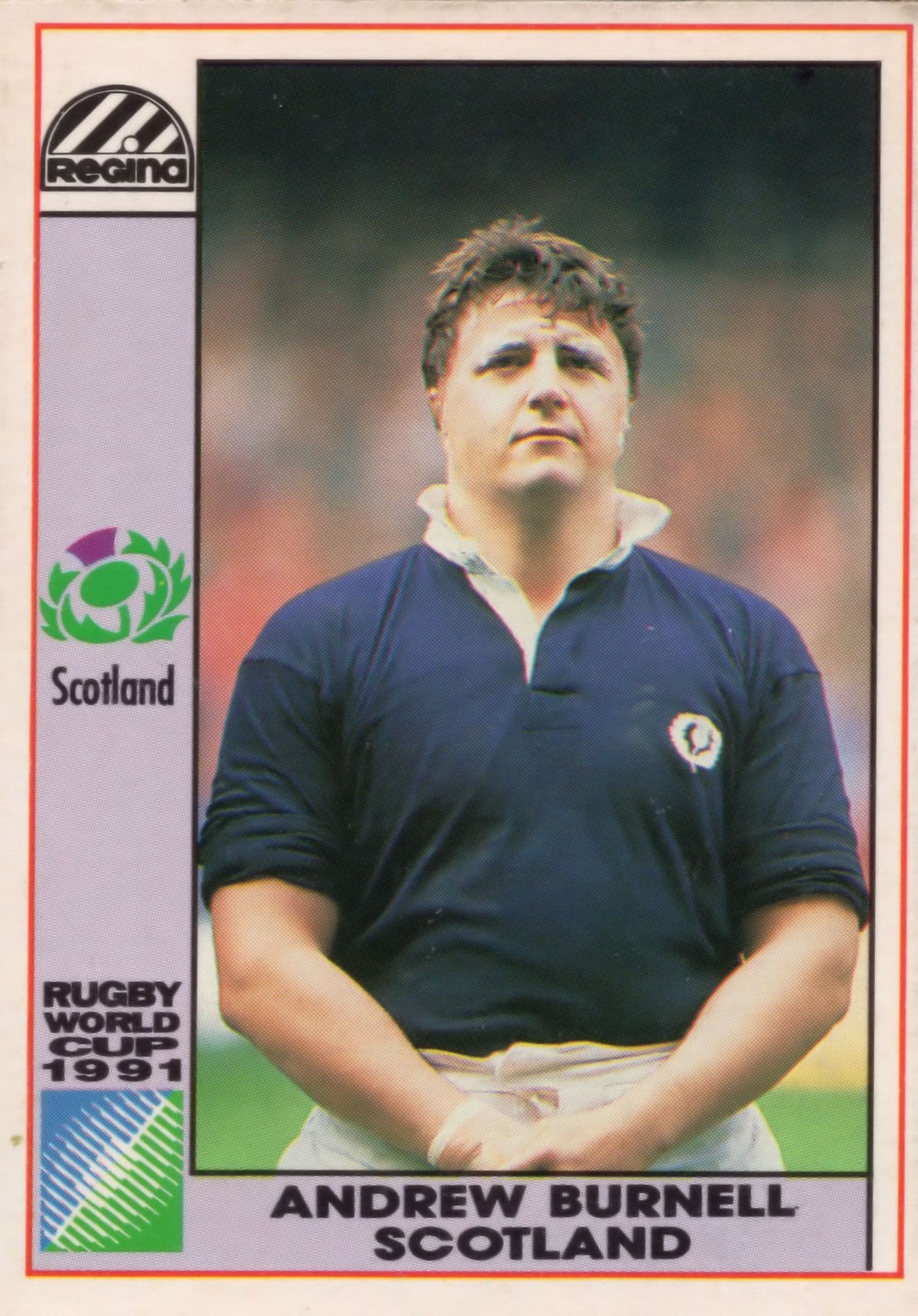 Andrew Burnell Scotland Hand Signed Rugby 1991 World Cup Card Photo