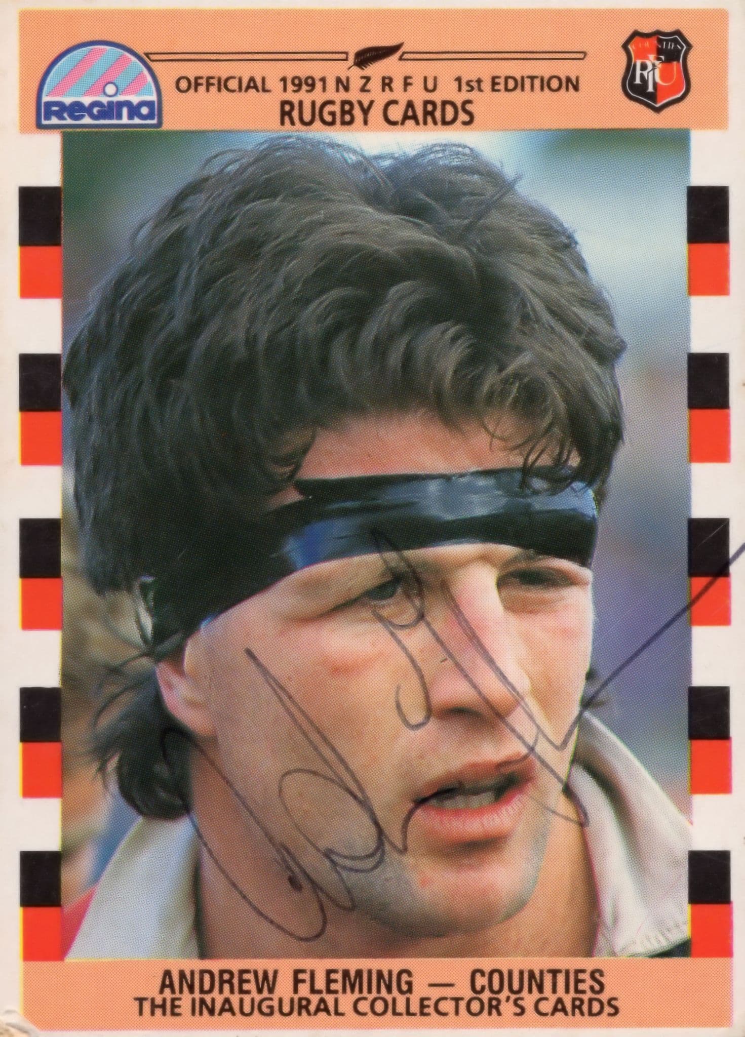 Andrew Fleming Counties Team Rugby 1991 Hand Signed Card Photo