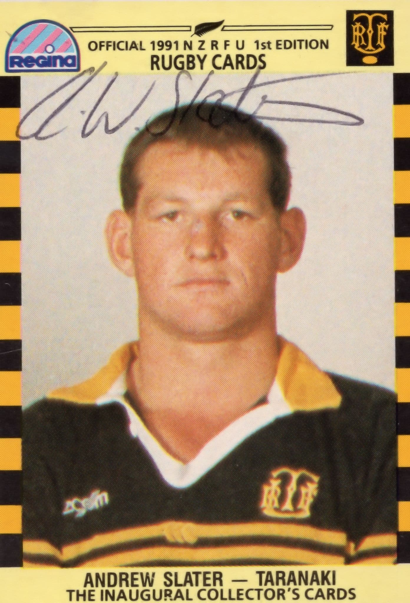 Andrew Slater Wellington Team Rugby 1991 Hand Signed Card Photo