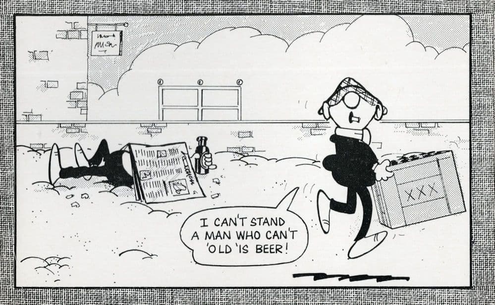 Andy Capp Cant Hold His Beer Beach Drinking Old Comic Postcard