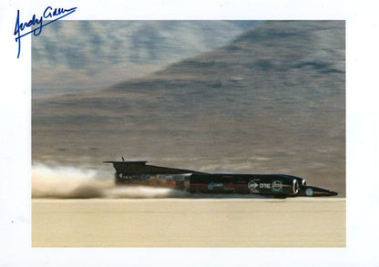 Andy Green Thrust Jet Car Nevada Reuters 12x8 Hand Signed Press Photo