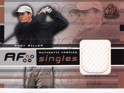 Andy Miller Authentic Fabrics Singles PGA Golf 2003 Upper Deck Worn Shirt Card