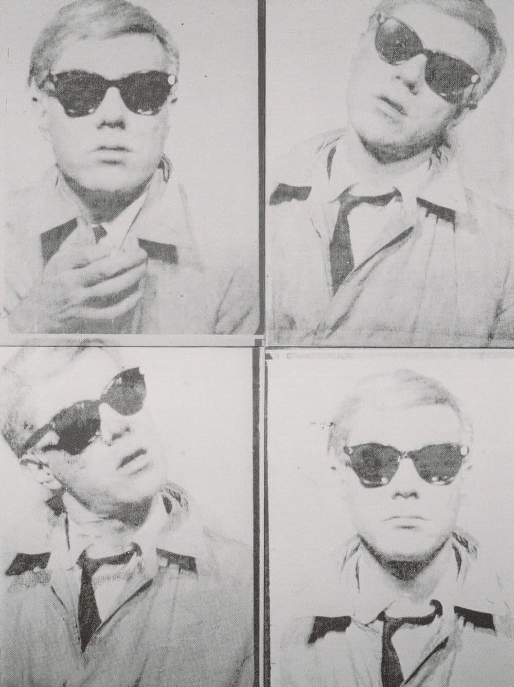 Andy Warhol4x Self Portrait in Sunglasses Painting Postcard