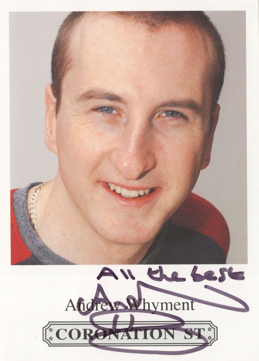 Andy Whyment Coronation Street Hand Signed ITV Cast Card Photo