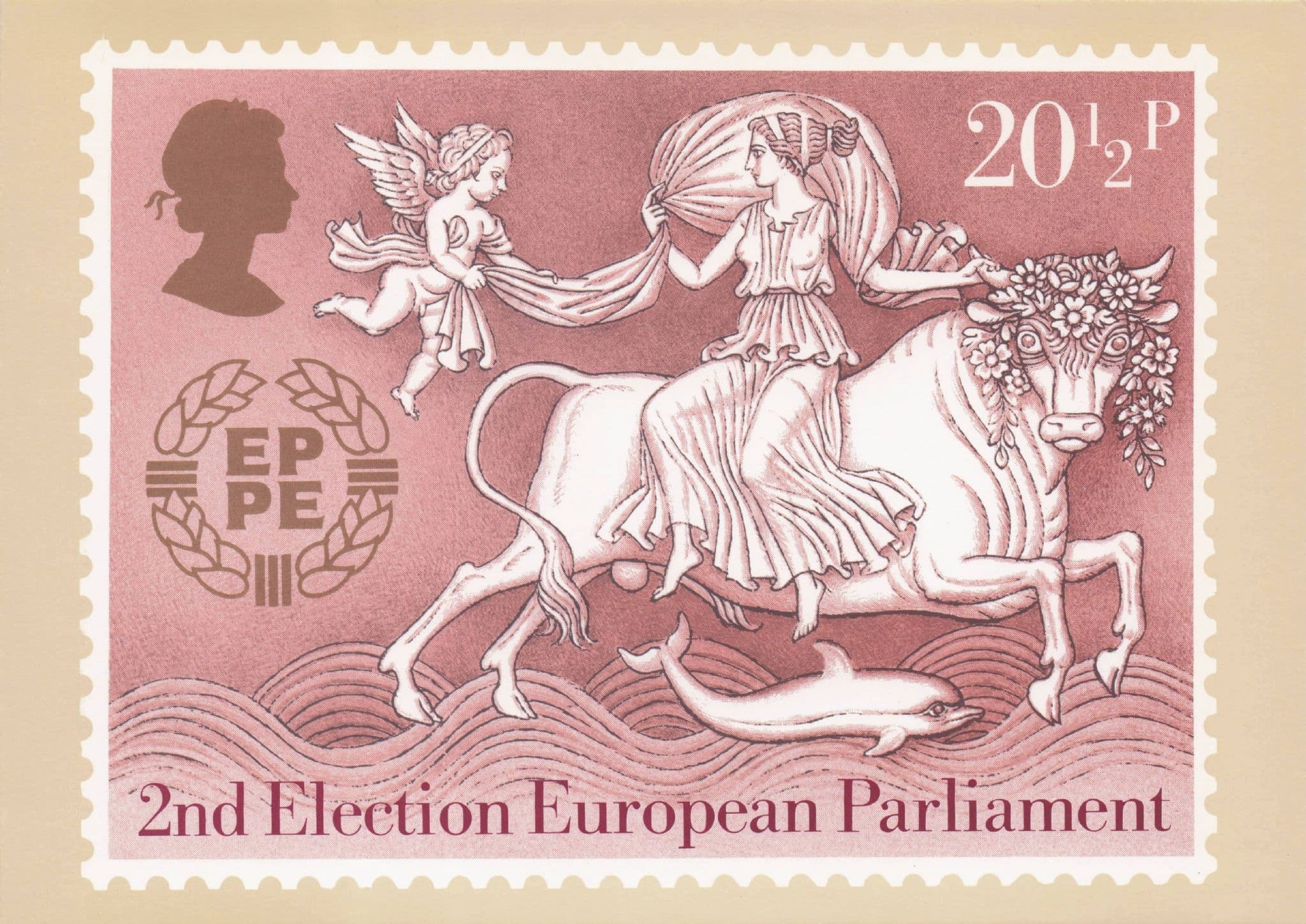 Angel Pegasus 2nd Election European Parliament Painting 1984 Postcard
