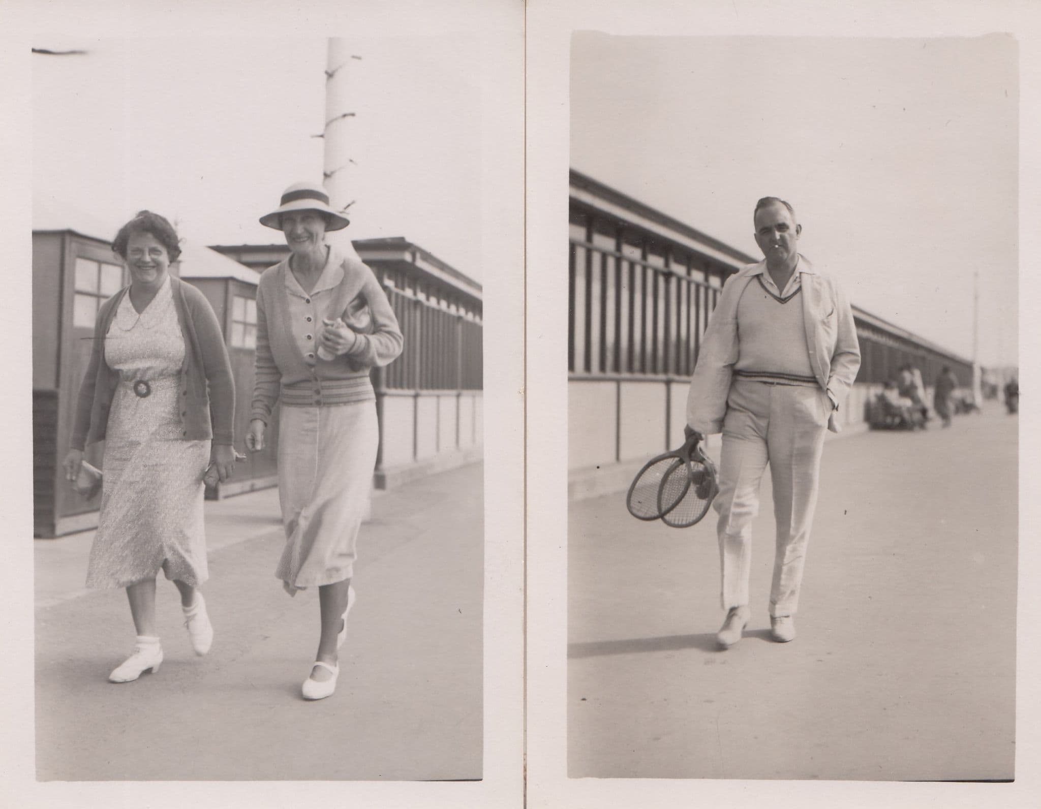 Angry Tennis Racket Player Smoking Dr Who Tardis Sussex 2x Beach Antique Real Photo Postcard s